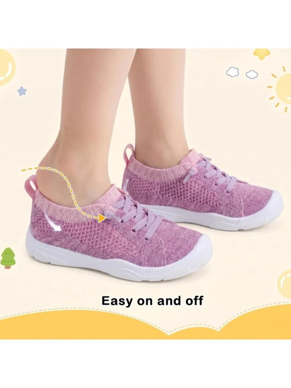 Breathable Slip-On Toddler Sneakers for Boys & Girls - Lightweight, Wide Toe Box